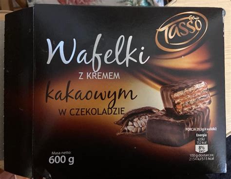 Wafelki Z Kremem Kakaowym W Czekoladzie Tasso Kalorie Kj A Nutri N