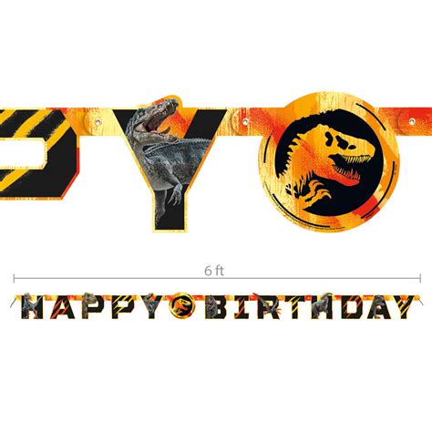 Unique Jurassic World 3 Happy Birthday Jointed Banner Party Decoration 43541