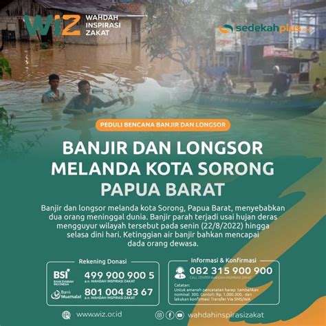 Peduli Bencana Banjir Dan Longsor Kota Sorong Papua Barat WAHDAH