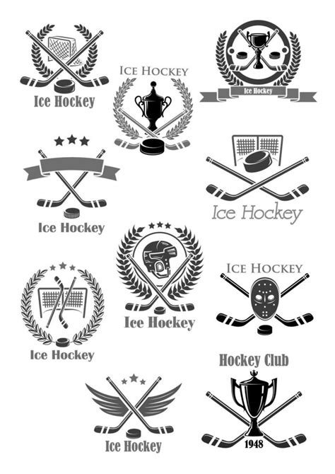 Ice Hockey Sport Game Isolated Icon Set Design 13167486 Vector Art At