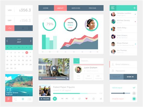 Flat Ui Kit Free Psd Download Freeimages