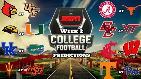 Week 2 🏈 College Football 🏈 Predictions Youtube