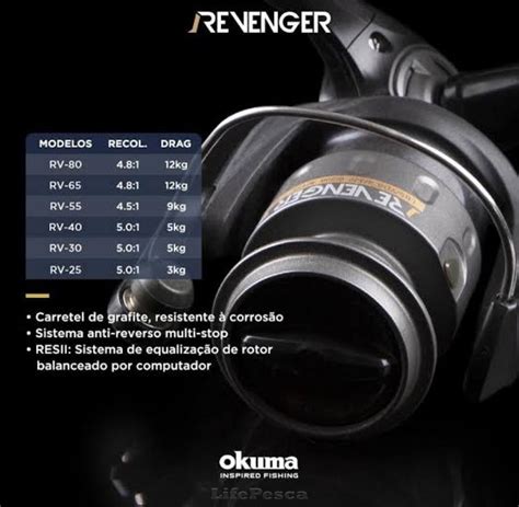 Molinete Okuma Revenger RV 25 Drag 3kg