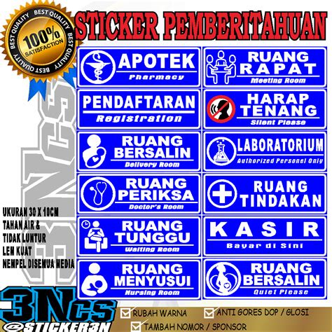 Jual Sticker Klinik Rumah Sakit Puskesmas Sticker Ruang Bersalin