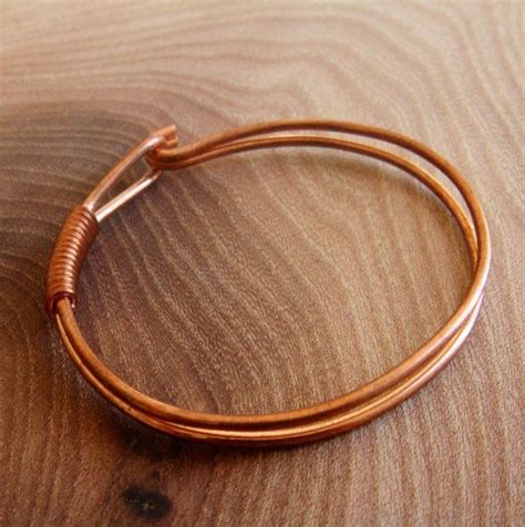 Copper Wire Bracelet Copper Bangle With Fastener By Derekmcqueen