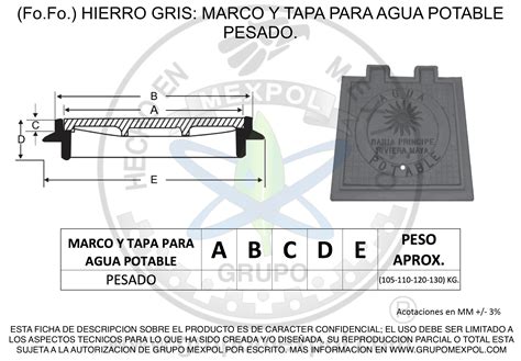 Marco Y Tapa De Fierro Fundido Grupo Mexpol