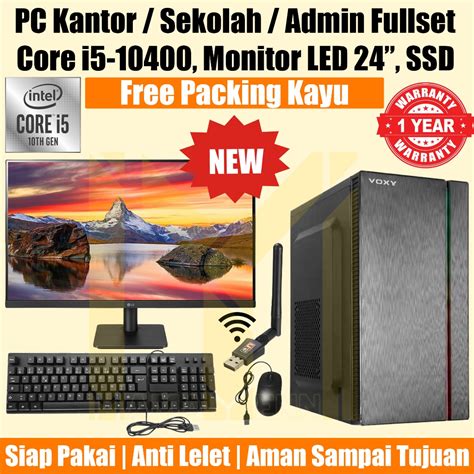 Jual PC Rakitan Core I5 10400 16GB DDR4 SSD HDD Paket Komputer CPU