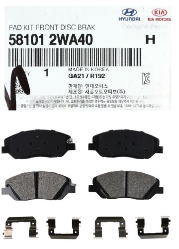 Genuine Wa Front Disc Brake Pad Kit For Hyundai Santa Fe