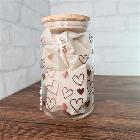 Clear Glass Jar Filled With Hearts