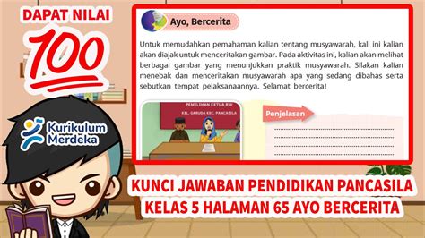 Kunci Jawaban Pendidikan Pancasila Kelas 5 Halaman 65 Ayo Bercerita