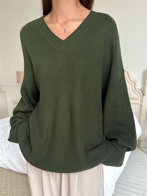 Pull Col En V Paules Tombantes En V Tements Pour Dames