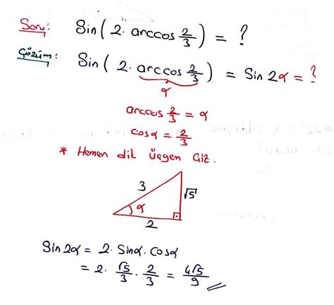 Arccos Arcsin Ters Trigonometrik Fonksiyonlar Ders Notlar Kunduz