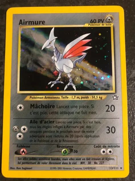 CARTE POKÉMON AIRMURE Skarmory 13 111 holo set neo genesis FRA