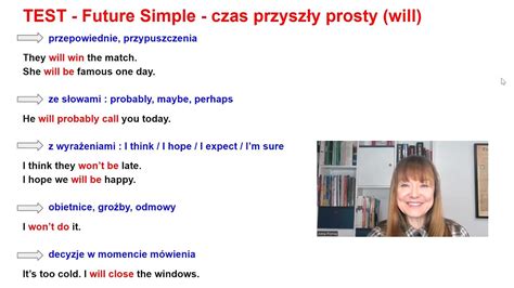 Test Czas Future Simple Will Zastosowanie Konstrukcja Test