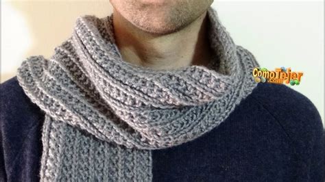 Cómo Tejer Bufanda para Hombre Reversible How to Knit Men Scarf Free