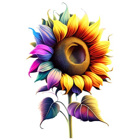 Multi Colored Sunflower Lisa Frank Graphic Creative Fabrica