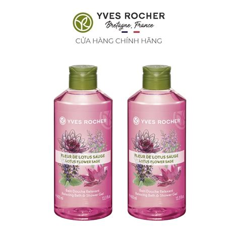 Combo 2 Sữa Tắm Yves Rocher Lotus Flower Sage Relaxing Bath And Shower