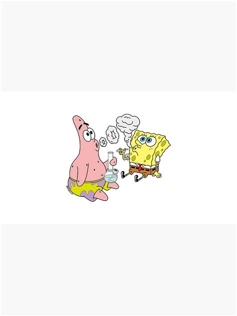 Spongebob And Patrick Smoking Weed Cannabis Cartoon Art Cap For Sale