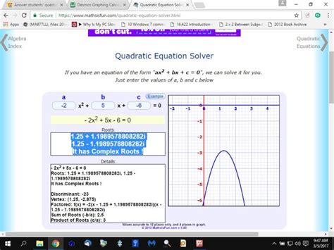 Imaginary Roots Of Quadratic Equation Calculator Tessshebaylo