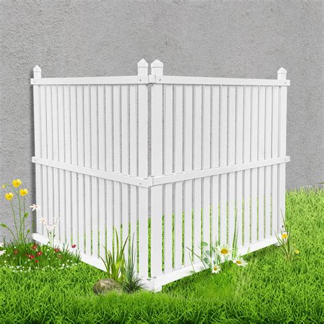 Buy Outdoor Privacy Screen No Dig White Vinyl Privacy Fence Screen Kit