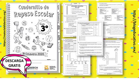 Cuadernillo De Repaso Escolar Para Tercer Grado De Primaria Primavera