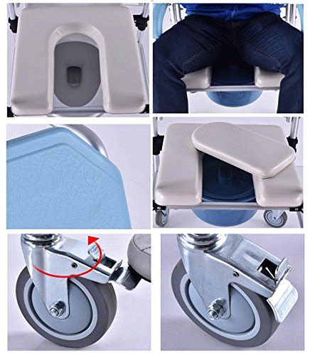 Healthcare Folding Portable Fixed Height Mobile Commode And Over Toilet