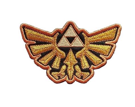 Zelda Hyrule Wingcrest Shield Iron On Embroidered Patch Triforce