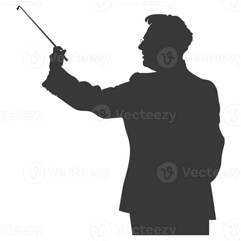 Ai Generated Silhouette Orchestra Conductor In Action Black Color Only 40691484 Png