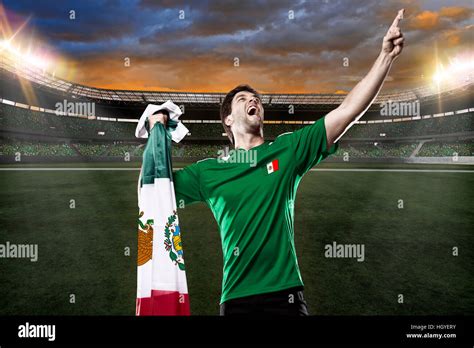 Mexican soccer player, celebrating with the fans Stock Photo - Alamy