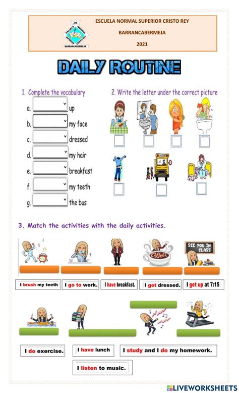 Daily Routine And Days Of The Week Worksheet Daily Routine Worksheets