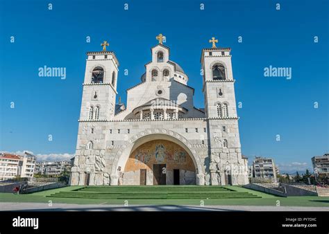 Cathedral Of The Resurrection Of Christ In Podgorica Montenegro Stock