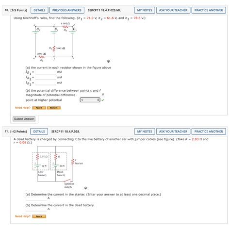 Solved Using Kirchhoffs Rules Find The Following ℰ1