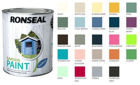 Ronseal Outdoor Garden Paint For Exterior Wood Metal Stone Brick All Colours Ebay