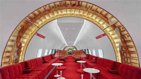 Stonehill Taylor Designs Retro Connie Bar Inside A Plane At Jfk S Twa Hotel