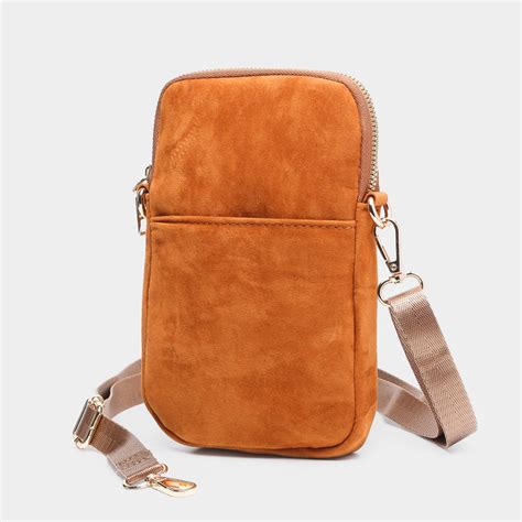 Solid Faux Suede Crossbody Bag