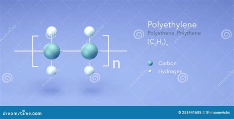 Polyethylene, Polyethene, Molecular Structures, 3d Rendering ...