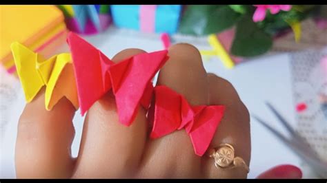 Cute Origami Butterfly Ring Diy Paper Ring Idea How To Make Origami