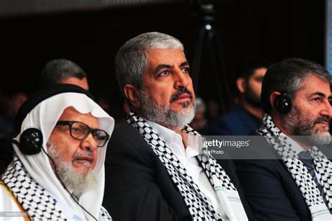 Former political bureau chief of Hamas, Khaled Mashal speaks as he ...