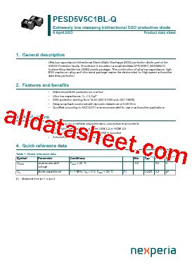 Pesd V C Bl Q Datasheet Pdf Nexperia B V All Rights Reserved