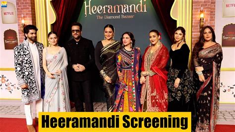 Heeramandi Screening Sonakshi Richa Manisha Fardeen Aditi