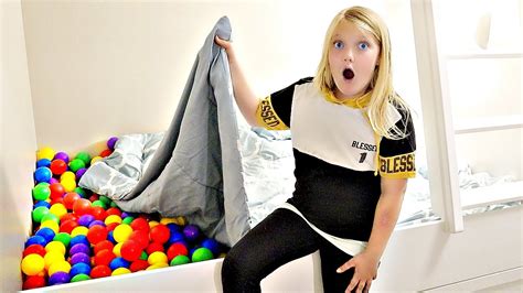 I Filled My Sister S Bed With Ball Pit Balls Prank Youtube