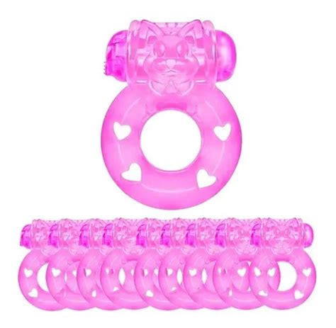 Kit Sex Shop Revenda 10 Anéis Penianos C Vibro Simples Rosa