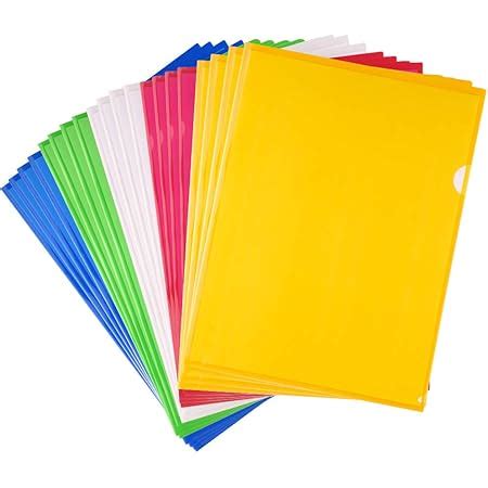 FEPITO 20 Pack A4 Cut Flush Folders Archivo de plástico Carpeta de