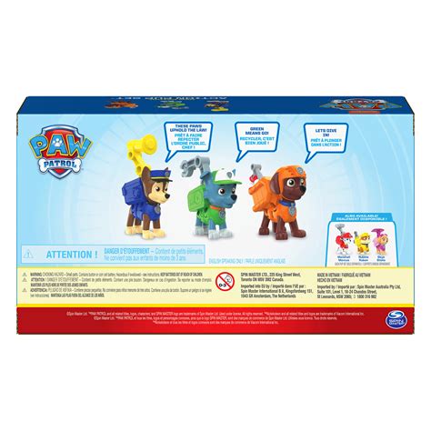 Paw Patrol Action Pack Pups Chase Rocky And Zuma 3 Pack Of