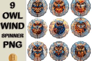 Owl Wind Spinner Sublimation Design Graphic By Heba Morsy Creative