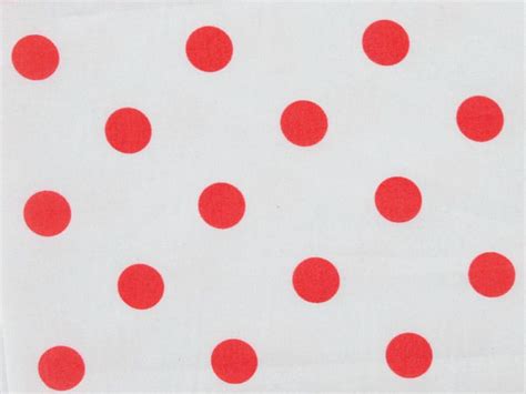 Large Red Polka Dot On White Background Polycotton Print