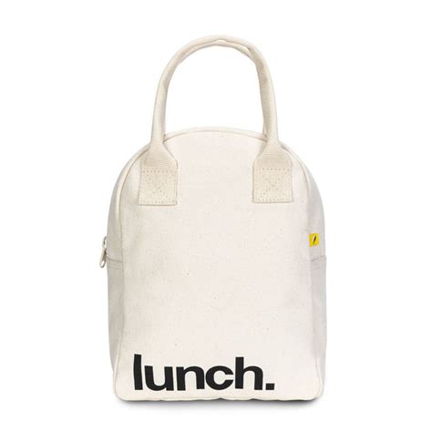 fluf organic cotton machine washable lunch bag lunch natural