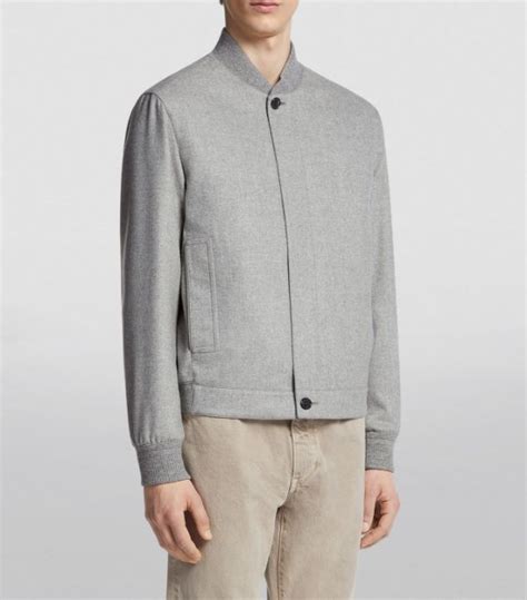 Mens Zegna Grey Oasi Cashmere Elements Blouson Jacket Harrods Uk