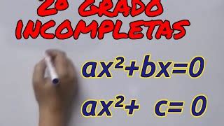 Aprende matemáticas Ecuaciones segundo grado incompletas Doovi