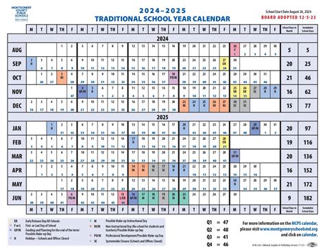 Montgomery County Schools Calendar 2024-2025 [Public School]